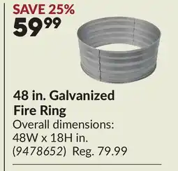 Princess Auto 48 in. Galvanized Fire Ring offer