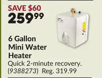 Princess Auto 6 Gallon Mini Water Heater offer