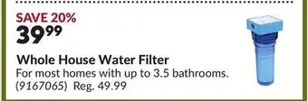 Princess Auto Whole House Water Filter offer