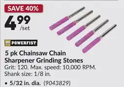 Princess Auto 5/32 in. dia. 5 pk Chainsaw Chain Sharpener Grinding Stones offer