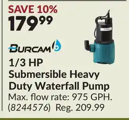 Princess Auto 1/3 HP Submersible Heavy Duty Waterfall Pump offer