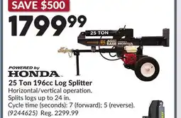 Princess Auto 25 Ton 196cc Log Splitter offer