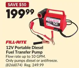 Princess Auto 12V Portable Diesel Fuel Transfer Pump offer