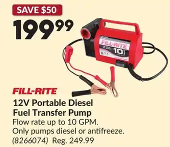 Princess Auto 12V Portable Diesel Fuel Transfer Pump offer