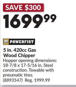 Princess Auto 5 in. 420cc Gas Wood Chipper offer