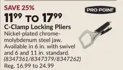 Princess Auto C-Clamp Locking Pliers offer
