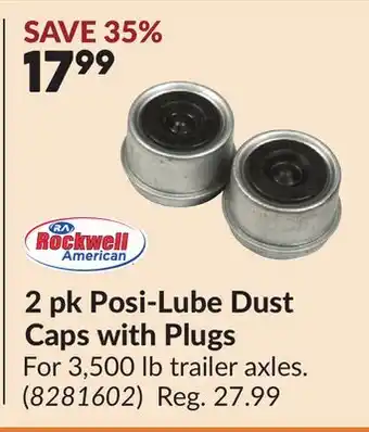 Princess Auto 2 pk Posi-Lube Dust Caps with Plugs offer