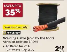 Princess Auto 6 Rated for 75A. Welding Cable (sold by the foot) offer