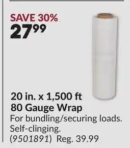 Princess Auto 20 in. x 1,500 80 Gauge Wrap offer