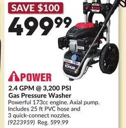 Princess Auto 2.4 GPM @ 3,200 PSI Gas Pressure Washer offer