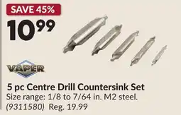 Princess Auto 5 pc Centre Drill Countersink Set offer