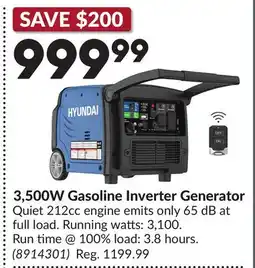 Princess Auto 3,500W Gasoline Inverter Generator offer