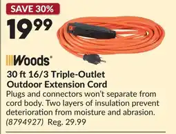 Princess Auto 30 ft16/3 Triple-Outlet Outdoor Extension Cord offer