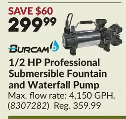 Princess Auto 1/2 HP Professional Submersible Fountain and Waterfall Pump offer