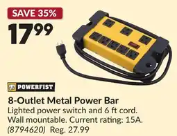 Princess Auto 8-Outlet Metal Power Bar offer