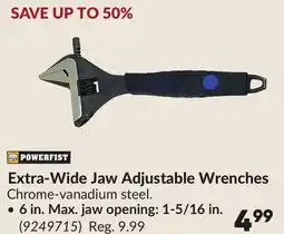 Princess Auto 6 in. Max. jaw opening: 1-5/16 in. Extra-Wide Jaw Adjustable Wrenches offer
