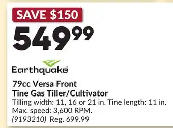 Princess Auto 79cc Versa Front Tine Gas Tiller/Cultivator offer