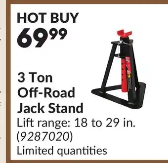 Princess Auto 3 Ton Off-Road Jack Stand offer