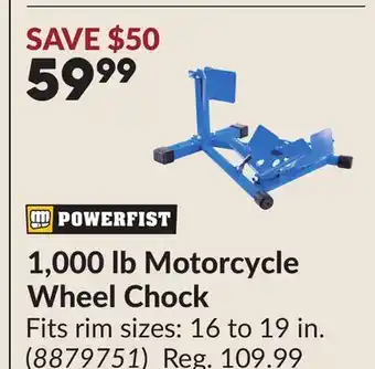 Princess Auto 1,000 lb Motorcycle Wheel Chock offer