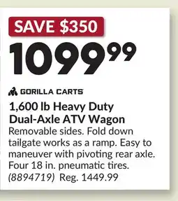 Princess Auto 1,600 lb Heavy Duty Dual-Axle ATV Wagon offer