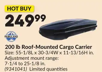 Princess Auto 200 lb Roof-Mounted Cargo Carrier offer