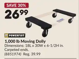 Princess Auto 1,000 lb Moving Dolly offer