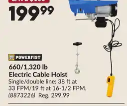 Princess Auto 660/1,320 lb Electric Cable Hoist offer