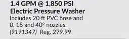 Princess Auto 1.4 GPM @ 1,850 PSI Electric Pressure Washer offer