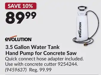 Princess Auto 3.5 Gallon Water Tank Hand Pump for Concrete Saw offer