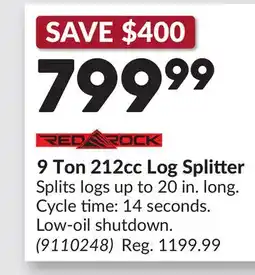 Princess Auto 9 Ton 212cc Log Splitter offer