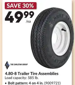 Princess Auto 4.80-8 Trailer Tire Assemblies Bolt pattern: 4 on 4 in offer