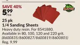 Princess Auto 25 pk 1/4 Sanding Sheets offer