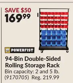 Princess Auto 94-Bin Double-Sided Rolling Storage Rack offer