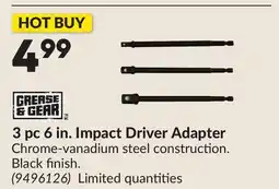 Princess Auto 3 pc 6 in. Impact Driver Adapter offer