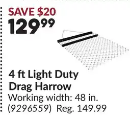 Princess Auto 4 ft Light Duty Drag Harrow offer
