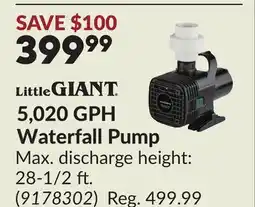 Princess Auto 5,020 GPH Waterfall Pump offer