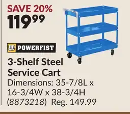 Princess Auto 3-Shelf Steel Service Cart offer