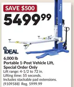 Princess Auto Portable 1-Post Vehicle Lift, Special Order Only offer
