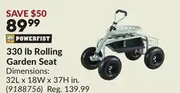 Princess Auto 330 lb Rolling Garden Seat offer
