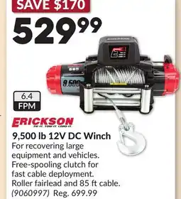 Princess Auto 9,500 lb 12V DC Winch offer