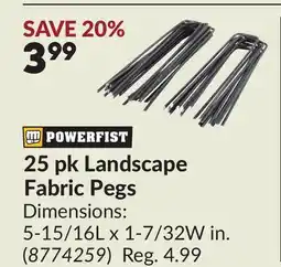 Princess Auto 25 pk Landscape Fabric Pegs offer