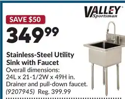 Princess Auto Stainless-Steel Utility Sink with Faucet offer