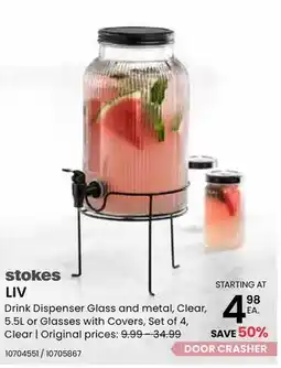 Stokes LIV Drink Dispenser Glass and metal offer