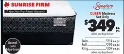 Surplus Furniture Sunrise Firm Queen Mattress Set offer