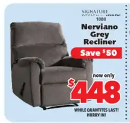 Surplus Furniture Nerviano Gray Recliner offer