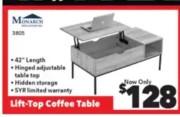 Surplus Furniture Grey&Black 42 inch Lift Top Coffee Table offer