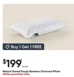 Dormez Vous Malouf Zoned Dough Bamboo Charcoal Pillow offer