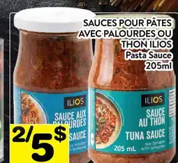 Supermarché PA SAUCES POUR PÂTES AVEC PALOURDES OU THON ILIOS | Pasta Sauce offer