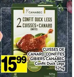 Supermarché PA CUISSES DE CANARD CONFITES GIBIERS CANABEC | Confit Duck Legs offer