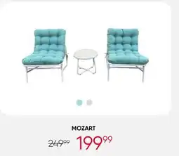 Meubles RD Mozart - Outdoor Steel Conversation Set with Coffee Table - 3 pcs, Turquoise offer